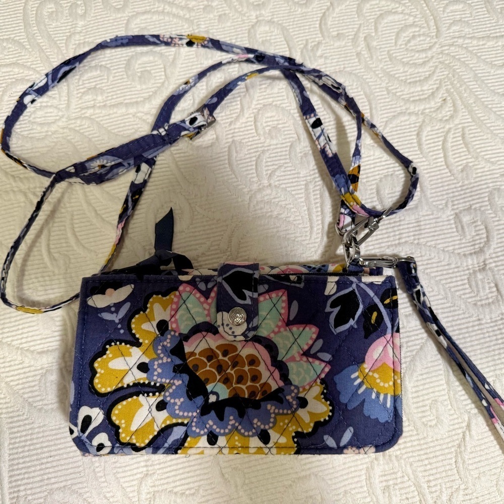Gently Used Vera Bradley Floral Blue Crossbody Bag